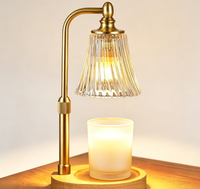 Lampe chauffe-bougie électrique dorée avec minuterie et variateur d'intensité, cadeau pour femme, pour faire fondre la cire
