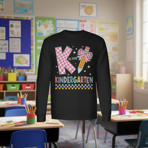 Camiseta de manga larga con diseño de lazo y lápiz para niños de preescolar, ropa para el regreso a clases - Product Image 3