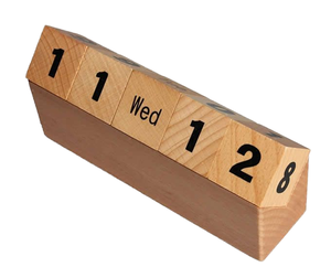 New Design Office Desk Top Handcrafted Wooden Calendar Base Decoration Multi-Purpose Movable Contemporary Art Design - Product Image 1