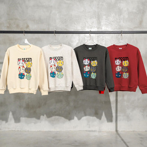 2-12T Biểu Tượng Tùy Chỉnh Trẻ Em Quần Áo Sang Trọng Phim Hoạt Hình In Dài Tay Áo Vòng Cổ Trẻ Em Hợp Thời Trang 365G Thanh Thiếu Niên Áo <span class=keywords><strong>2025</strong></span> - Product Image 2