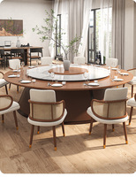 Modernes Design Elektrischer Esstisch Stuhl Kombination Hotel Bankett Automatischer Plattenspieler Rock Board Großer Holztisch für Bankette