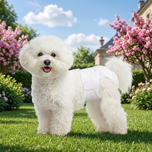 Couches jetables pour chien femelle, 360 unités °   Couches pour chiots à taille extensible, couches super absorbantes pour la période de chaleur, S/M/L 10 pièces - Product Image 1