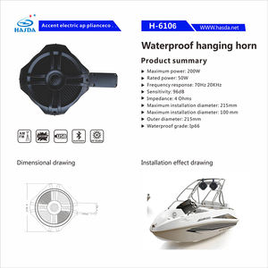 HASDA-<span class=keywords><strong>Altavoces</strong></span> <span class=keywords><strong>marinos</strong></span> de 2 vías resistentes al agua, reproductor de radio MP3 con <span class=keywords><strong>Bluetooth</strong></span>, cable de datos USB y kit de antena, 6,5 pulgadas, x 4 - Product Image 5