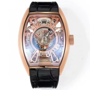 Édition limitée, boîtier en or rose, squelette, tourbillon, indicateur de réserve de marche, montre de plongée automatique mécanique pour homme, bracelet en caoutchouc - Product Image 1