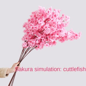 Flores Artificiales de Cerezo y Melocotón Realistas Hechas a Mano para Decoración de Interiores del Hogar, Simulación de Flores Secas de Plástico - Product Image 2