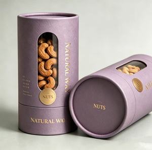 Envase Redondo de Papel Ecológico para Frutos Secos y Aperitivos, Tubo de Cartón con Impresión de Diseño Personalizado - Product Image 6