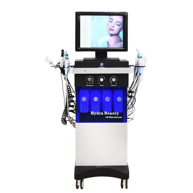 Nouveau 14 IN1 raffermissement de la peau médecine esthétique hydrodermabrasion facial machineaqua peel machine H202 hydra dermabrasion machine