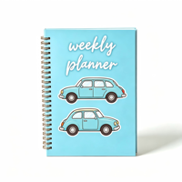 Cuaderno de Bolsillo Espiral A6 con Pegatinas Bonitas, Diario Personalizado Impreso para Estudiantes, Tareas Escolares y Notas Diarias