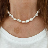Summer New Boho Freshwater Pearl Handmade Jewelry Custom Fashion Beaded Baroque Pearl Necklace for Women