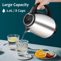 Hervidor de té eléctrico de 220V para uso doméstico en Hotel, caldera de acero inoxidable, 1,6-2.0L, 1500W, Control de temperatura, enchufe de alimentación, calentador para mantener