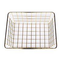 Panier de rangement en fil de fer style européen, panier en maille métallique décoratif multifonctionnel, vente en gros d'usine en vrac