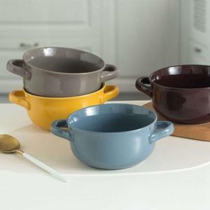 Ensemble de bols à soupe fruits double oreille porcelaine <span class=keywords><strong>petit</strong></span> <span class=keywords><strong>déjeuner</strong></span> céréales bols <span class=keywords><strong>bol</strong></span> en céramique <span class=keywords><strong>avec</strong></span> poignée - Product Image 3