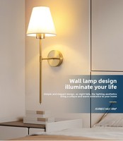 Lampe murale LED moderne nordique créative sans fil rechargeable avec télécommande en fer et tissu pour chambre à coucher, chevet, gîte, escalier