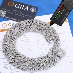 สร้อยคิวบาลิงค์แบบหนาประดับเพชรโมอิสซาไนต์ ดีไซน์ใหม่ล่าสุด เงินแท้ 925 สไตล์ฮิปฮอป สร้อยคอแบบไมอามี่สั่งทำพิเศษ คุณภาพ VVS1 ผ่านการทดสอบ GRA - Product Image 6