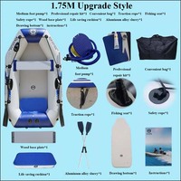 Bateau pneumatique portable MC280-3 en PVC thermosoudé, 280 cm (9,2 pi), pour rame, pêche, kayak, avec plancher Air Deck