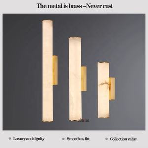 Applique murale moderne pour hôtel de luxe en pierre LED or et noir pour décoration d'intérieur Applique murale décorative or de luxe en albâtre - Product Image 2