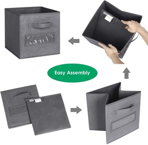 Cubes <span class=keywords><strong>de</strong></span> <span class=keywords><strong>rangement</strong></span> pliables en tissu <span class=keywords><strong>avec</strong></span> fenêtre pour étiquettes, bacs <span class=keywords><strong>de</strong></span> <span class=keywords><strong>rangement</strong></span> en tissu, paniers <span class=keywords><strong>de</strong></span> <span class=keywords><strong>rangement</strong></span> - Product Image 4