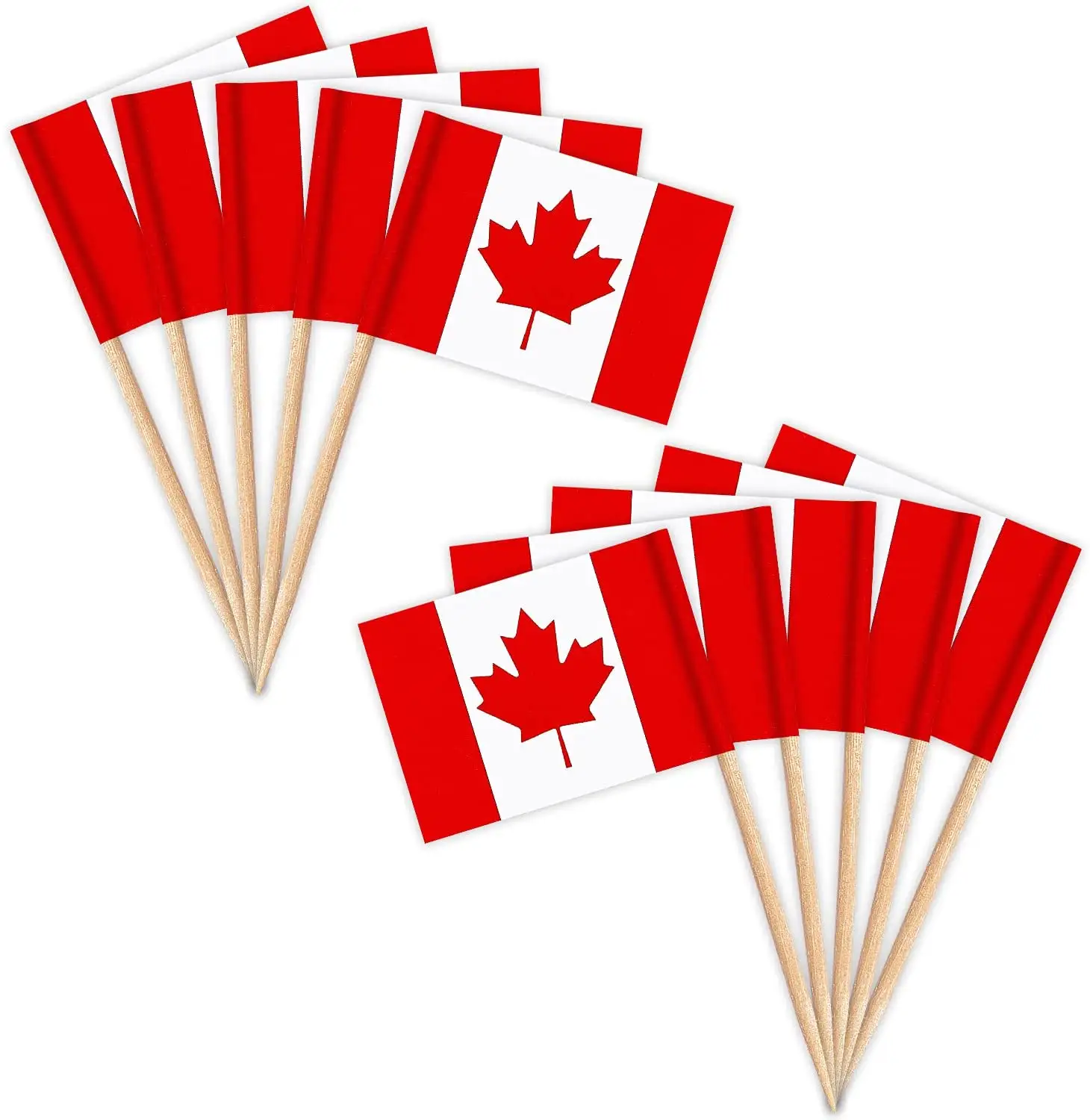 شحن سريع كندا مسواك العلم و الولايات المتحدة العلم يختار صغير عصا كب كيك زينت