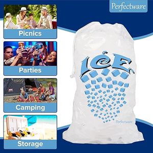 ถุงพลาสติกน้ำแข็งหนา10ปอนด์ถุงน้ำแข็งใสสำหรับเก็บชิ้นส่วนสำหรับกิจกรรมตกปลาปิกนิก - Product Image 3