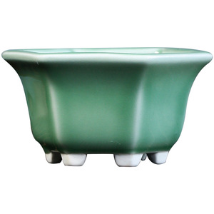 Pot de fleurs en céramique émaillée de sable violet, mini pot hexagonal, pour plantes succulentes, mousse, petites plantes vertes, ensemble de plantes en pot - Product Image 5