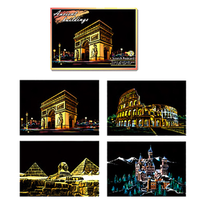 Gran oferta, <span class=keywords><strong>paisaje</strong></span> <span class=keywords><strong>nocturno</strong></span>, <span class=keywords><strong>paisaje</strong></span> de ciudad, arquitectura, trompeta, <span class=keywords><strong>pintura</strong></span> colorida para rascar - Product Image 4