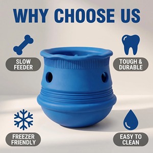 Custom Blue Interactive <b>Dog</b> Chew Toy With Food Dispenser For Medium <b>Dogs</b> Indoor Use <b>Plastic</b> Material Simple Style - Product Image 4