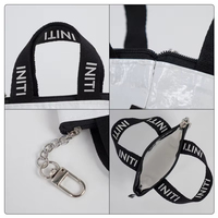 Porte-monnaie en tissu tissé PP personnalisé avec logo INITI, mini sac à la mode, porte-clés, petite pochette zippée réutilisable avec fermoir métallique