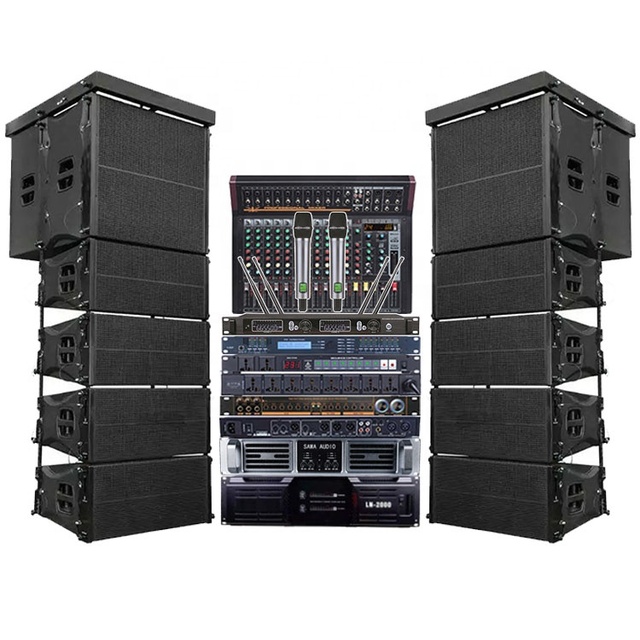 Q210 Double 10 Inch Stage Speaker Audio Active Dj Line Array Speakers Set Sound System for Stage Performance Full Set