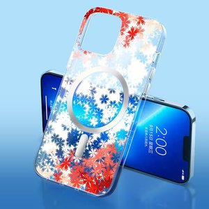 Funda magnética de flores transparentes a la moda, funda de teléfono de carga inalámbrica Floral para <span class=keywords><strong>iPhone</strong></span> 16E 16 15 Plus 14 Pro Max <span class=keywords><strong>13</strong></span> 12 Pro - Product Image 6