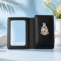 Cartera de Cuero Personalizada con Pin de Aleación de Zinc para Tarjetas de Identificación, Regalo Promocional Corporativo para Guardias de Seguridad