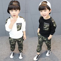 Conjunto de Dos Piezas de Camuflaje para Niños, Estilo Coreano Informal, Otoño-Invierno 2025