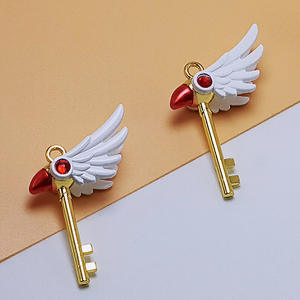 Llaveros de coche, llaveros de cartas bonitas, <span class=keywords><strong>Captor</strong></span> <span class=keywords><strong>Sakura</strong></span>, varita de estrella, venta al por mayor - Product Image 4