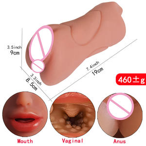 Masturbador Masculino Realista de Doble Cabeza y 3 Canales, el Más Vendido en Amazon, Copa con Molde de Vagina Realista Color Café para Juguetes Sexuales para Adultos - Product Image 4