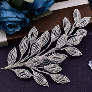 Peigne à cheveux de mariée en strass YouLaPan, accessoires de cheveux de mariage, diadème, bandeau, coiffe <span class=keywords><strong>pour</strong></span> femme, <span class=keywords><strong>pour</strong></span> fête HP452 - Product Image 4