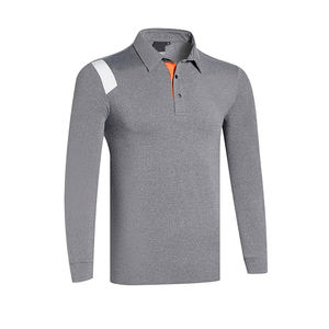 Polo de Golf de Alta Calidad para Hombre, Corte Ajustado, Tejido Elástico con Mezcla de Spandex, Polo Deportivo Transpirable de Manga Larga - Product Image 3