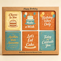 Cartes d'invitation d'anniversaire personnalisées en assortiment, avec enveloppes et intérieur vierge, en gros