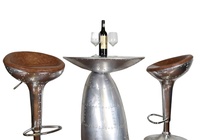 Ensemble table et chaises de salle à manger Aviator, style rétro industriel, en aluminium durable, pour la maison, l'appartement, l'hôtel