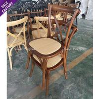 Chaise Louis en Bois Massif à Dossier Rond en Tissu Empilé de Style Français, Meilleures Ventes, pour Mariages et Événements