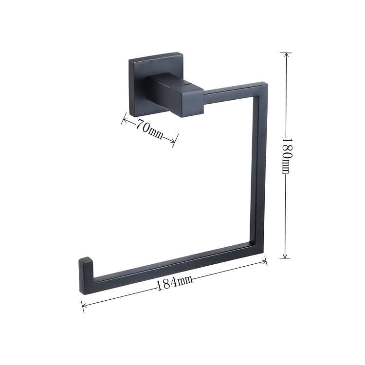 Matte Black Wall Mount Towel Ring Paper Roll Bathroom Tissue Holder
