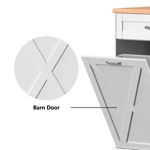 Armoire à ordures à double inclinaison de 10 gallons Armoire de cuisine à porte de grange de style fermier mise à jour - Product Image 2