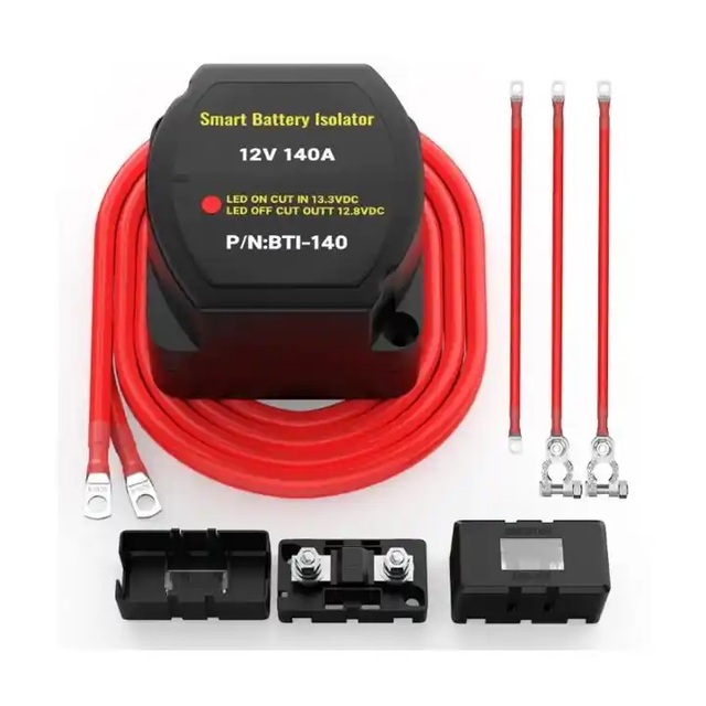 12V 140A Automatic Battery Disconnect Switch Wiring Kit Waterproof Dual Smart Battery Isolator Controller Kit