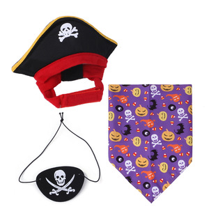 Disfraz de pirata caribeño con estampado de esqueleto, sombrero, disfraz de pirata, decoraciones para Cosplay, gato, perro, conjunto de Bandana - Product Image 2