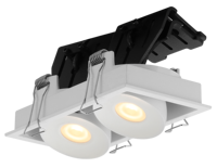 Projet d'éclairage pince fixe 355 rotatif Double carré en aluminium garni encastré Angle réglable 45 degrés LED vers le bas Spot Light