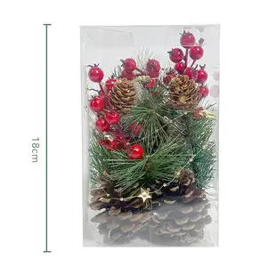 2023 рождественские сосновые иглы ягоды красочные шары сосновые шишки Рождественские украшения комнатные украшения зелень