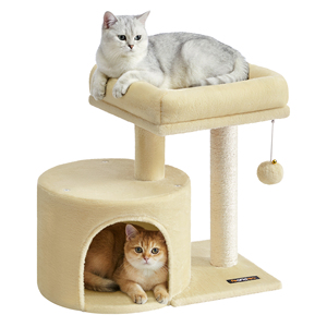 Tour pour chat <span class=keywords><strong>Feandrea</strong></span> avec griffoir en sisal, niche en peluche et perchoir rembourré pour petits espaces - Product Image 1