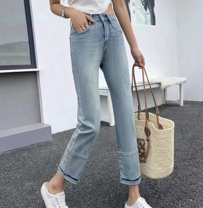 Jeans de Pierna Recta para Mujer al por Mayor, Acabado Lavado a la Piedra, Textura Vintage, Sueltos y Cómodos, Elásticos y Duraderos - Product Image 3