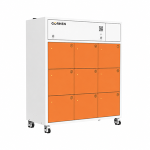 Armoire de remplacement de batteries intelligente à 9 compartiments avec système de sécurité incendie complet, châssis métallique épaissi et roulettes mobiles - Product Image 1