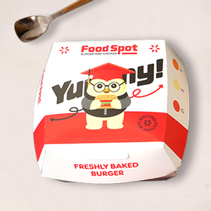 Caja de Papel para Llevar Comida, con Logotipo Personalizado, Resistente al Aceite, Desechable, para Empacar Comida Rápida como <span class=keywords><strong>Pollo</strong></span> Frito y Hamburguesas - Product Image 5