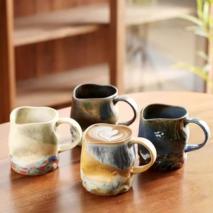 แก้วกาแฟเซรามิคสไตล์อเมริกันย้อนยุค 360 มล. ลายเรียบง่ายแบบนอร์ดิก ใช้กับเครื่องล้างจานและไมโครเวฟได้ แก้วเดินทางแบบใช้ซ้ำได้ ขายดี - Product Image 4