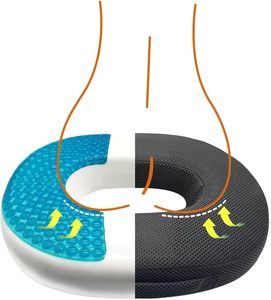 <span class=keywords><strong>Coussin</strong></span> de siège en mousse à mémoire de forme Gel de refroidissement soulagement orthopédique du coccyx antidérapant pour chaise de bureau avion voyage fauteuil roulant longue conduite - Product Image 5